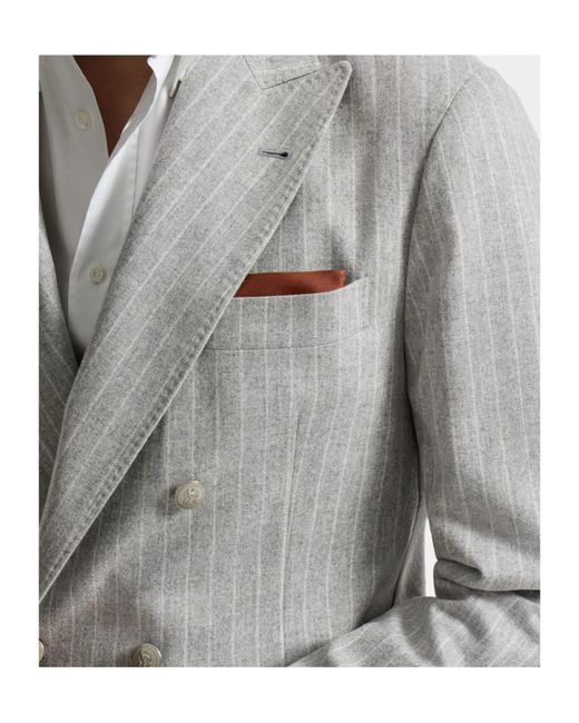Brunello Cucinelli Brown Double-Face Pocket Square for men