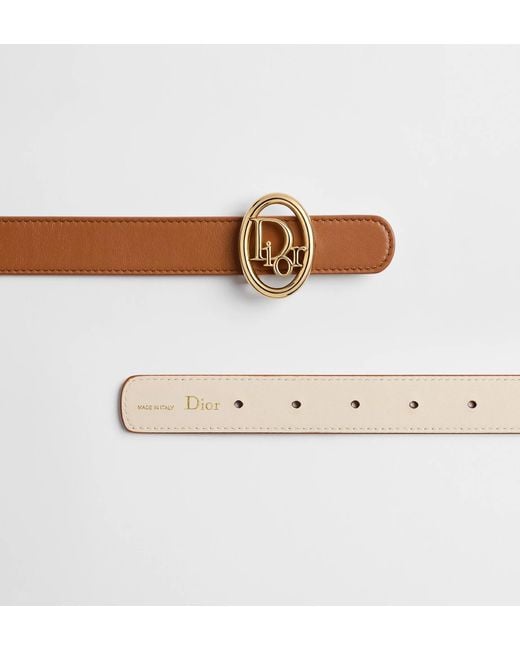 Dior White Reversible Oblique Belt