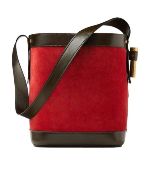 Versace Red Pivot Small Bucket Bag