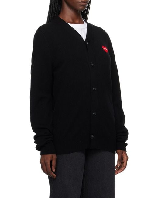 COMME DES GARÇONS PLAY Black Comme Des Garçons Play Logo Patch Buttoned Cardigan for men