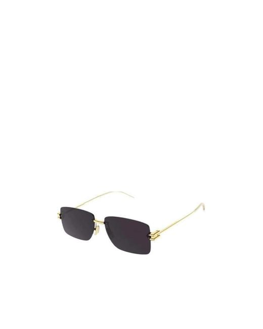 Bottega Veneta White Eyewear Rectangle-Frame Rimless Sunglasses