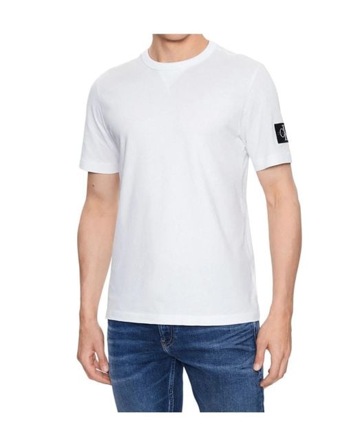 Calvin Klein White Crew Neck Short-Sleeved T-Shirt for men