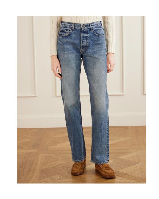 Nili Lotan Blue Briana Straight-Leg Jeans