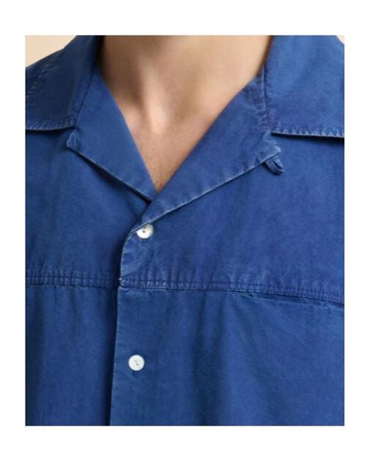 Marni Blue Short-Sleeved Drawstring Hem Shirt for men