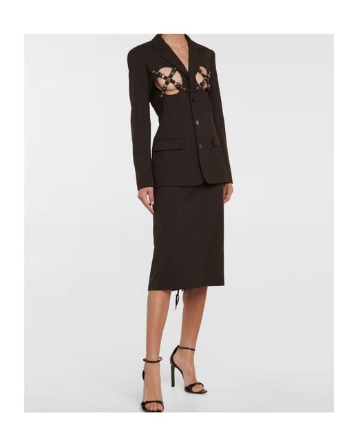 Jean Paul Gaultier Black X Lotta Volkova Lace-Up Wool Pencil Skirt
