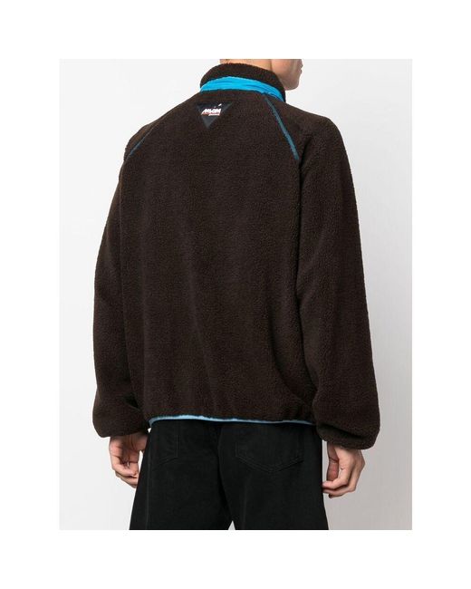 MSGM Black Logo-Patch Zipped Jacket for men