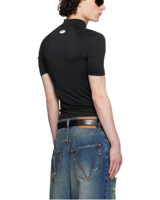 Balenciaga Black Under Armour Mock Neck T-Shirt for men