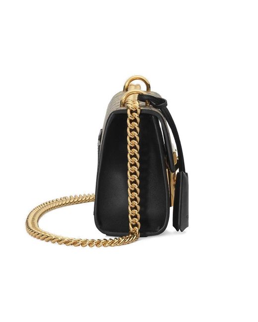 Gucci Natural Gg Bees Padlock Small Shoulder Bag