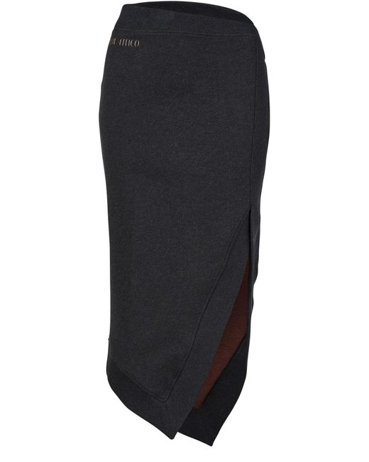 The Attico Blue Asymmetric Midi Skirt