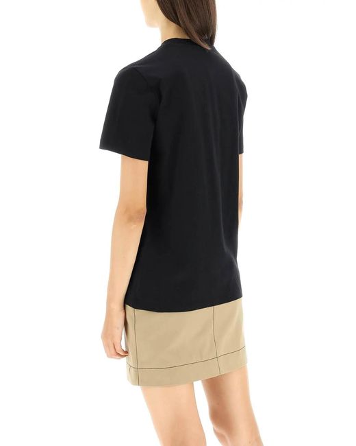 MSGM Black Graffiti Logo-Print T-Shirt