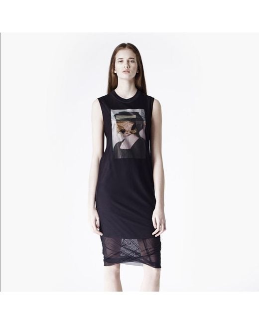 McQueen Black Hollow Portrait Dress