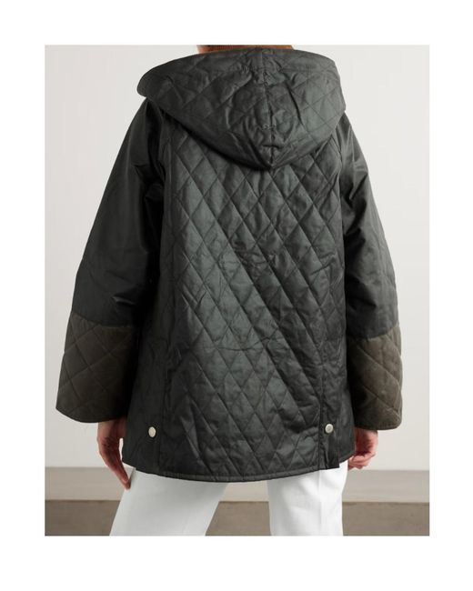 Barbour Black Panelled Waxed Parka