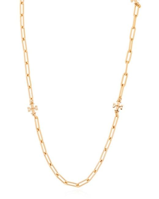 Tory Burch White Good Luck Chain Necklace