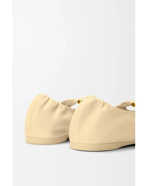 Loewe Natural Leather Pebble Soft Ballet Flats