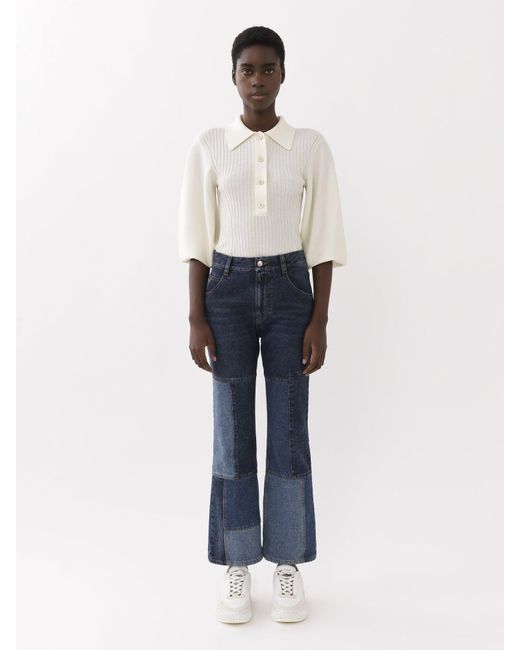Chloé Blue Chloé Cropped Flared Jeans