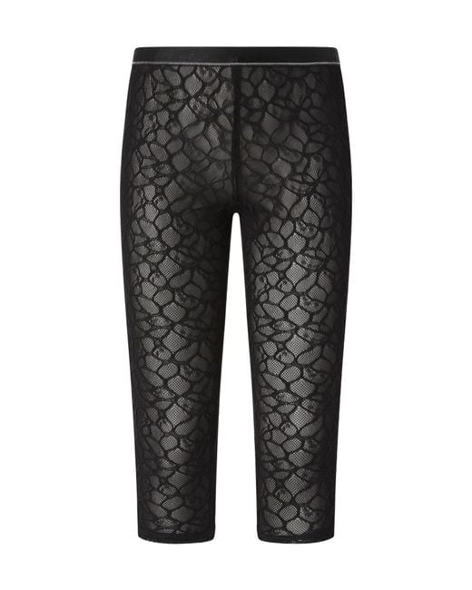 Pinko Gray Lace Mesh Leggings