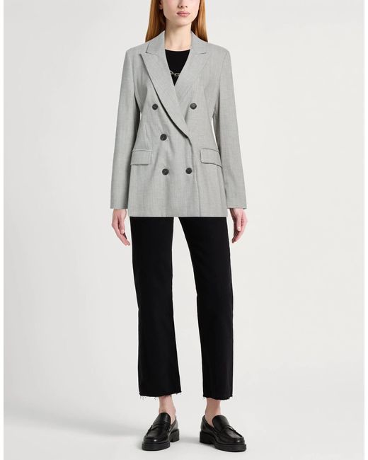 MAX&Co. Gray Minimalist Thin Wool Blazer
