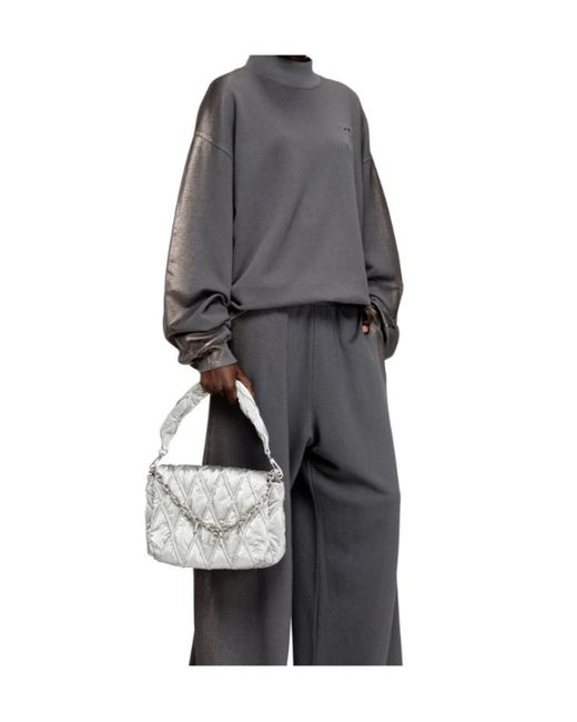 DIESEL Gray Charm D Padded Shoulder Bag