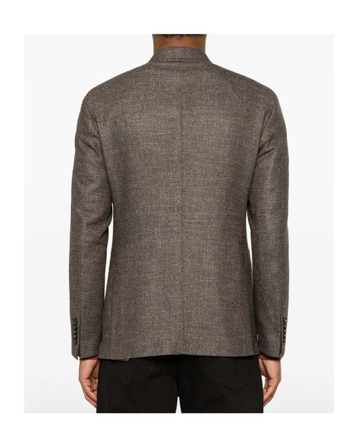 Tagliatore Brown Long-Sleeve Blazer for men