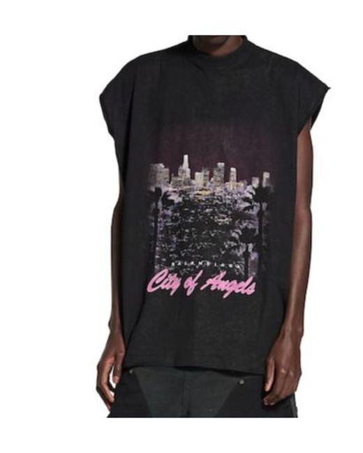 BALENCIAGA City of Angels ノースリーブTシャツ Men's City Of Angels Sleeveless T-shirt in Black Faded