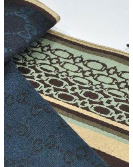Gucci Blue Logo Scarf for men