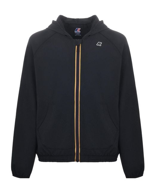 K-Way Black Hooded Zip Jacket for men