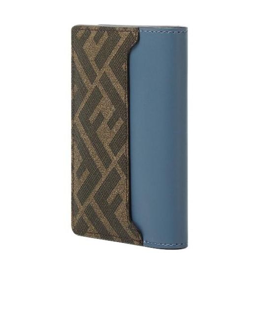 Fendi Blue Ff Squared Card Holder for men