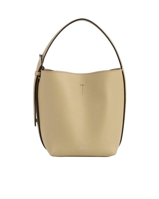 Totême Natural Small Belted Grained-Leather Tote