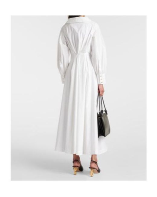 Altuzarra White Isabela Cotton-Blend Midi Dress