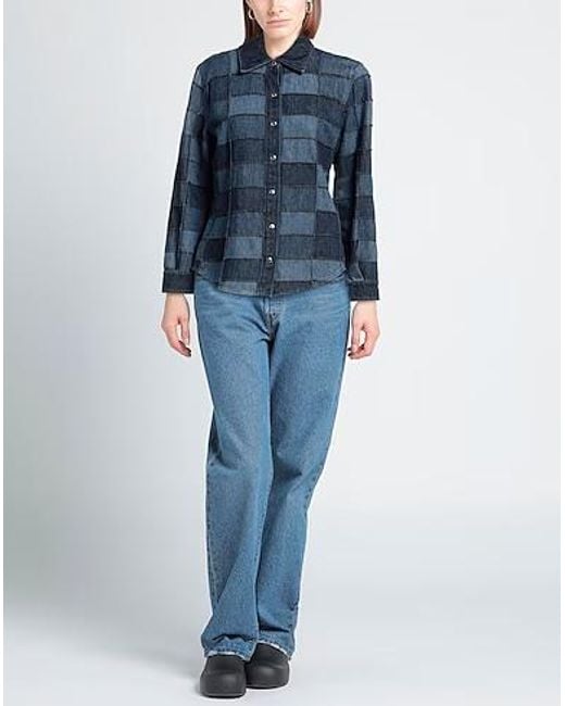 Chloé Blue Denim Shirt Cotton, Linen