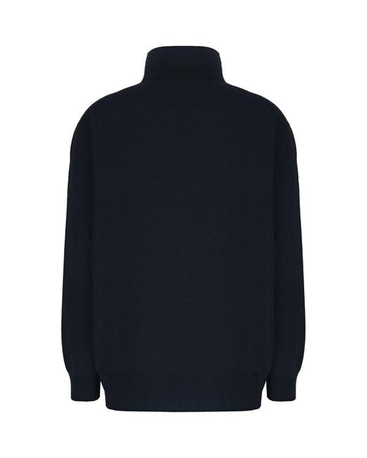 Malo Blue Roll-Neck Cashmere Sweater