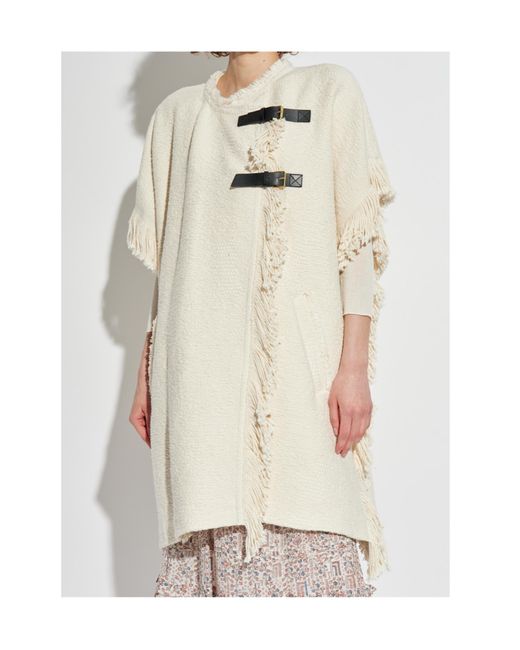 Isabel Marant White Fringed Buckled Sleeveless Jacket