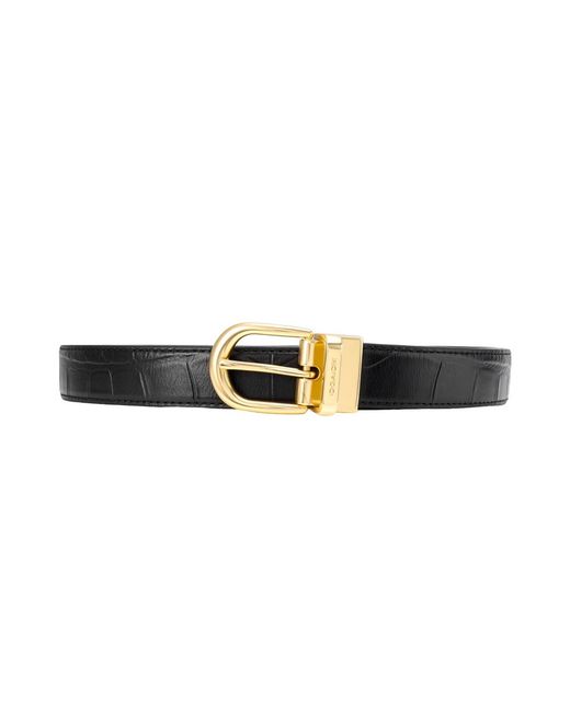 COACH Black Logo Logo Pin Buckle Belt