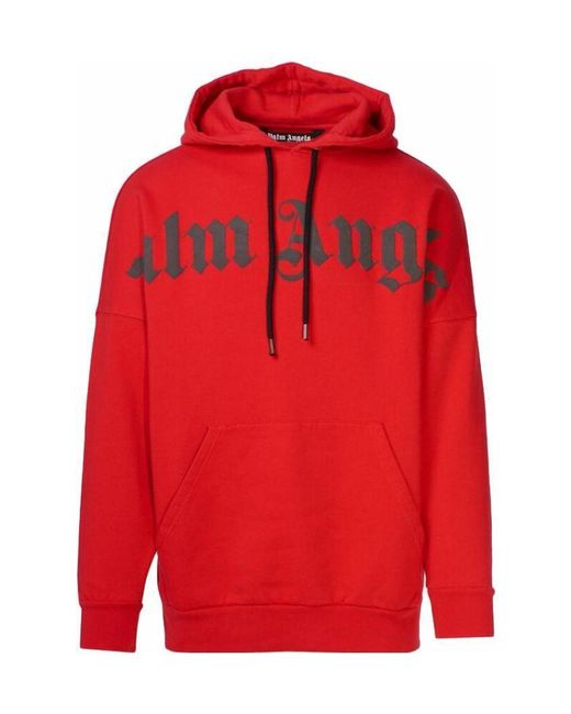 Palm Angels Red Logo Printed Sweater for men