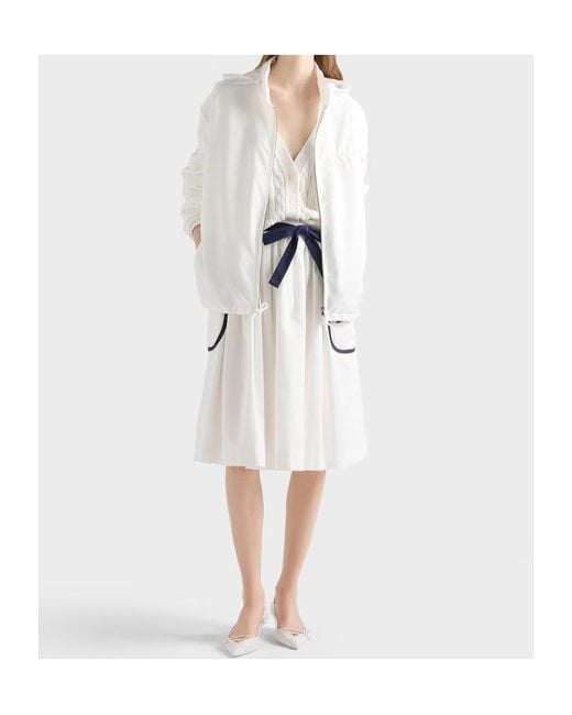 Prada White Lightweight Re-Nylon Blouson Jacket