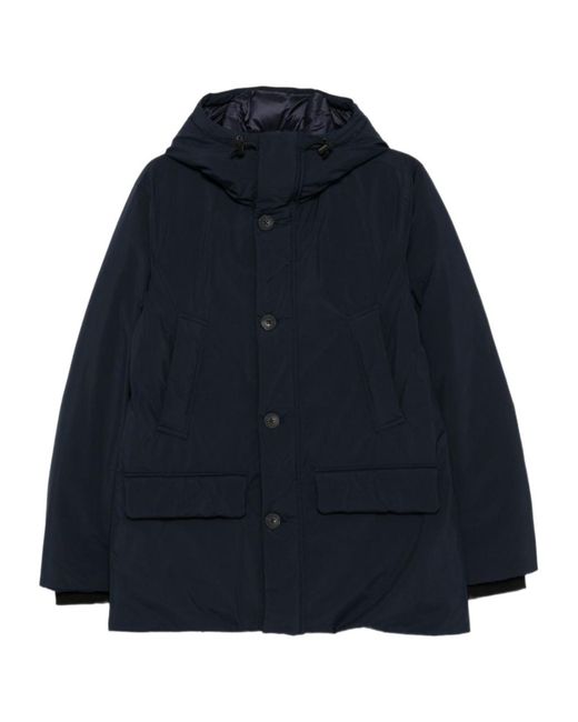 Woolrich Blue Hooded Jacket for men