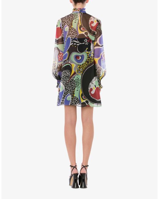 Moschino Blue Long-Sleeved Dress
