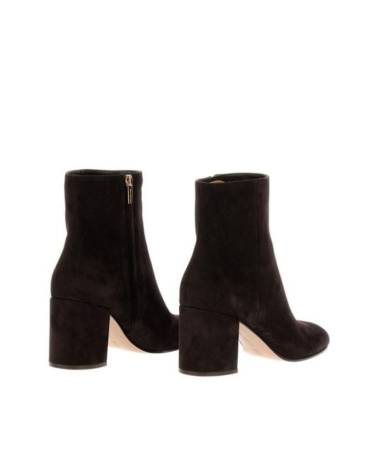 Gianvito Rossi Black Joelle Round Toe Boots