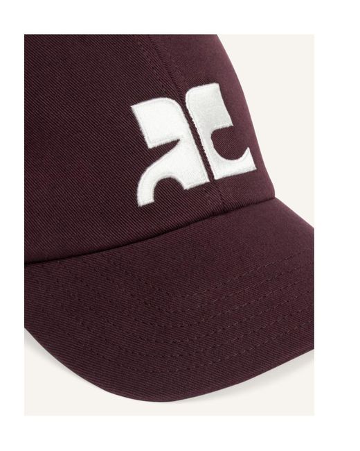 Courreges Purple Courrèges Logo Embroidered Cap for men