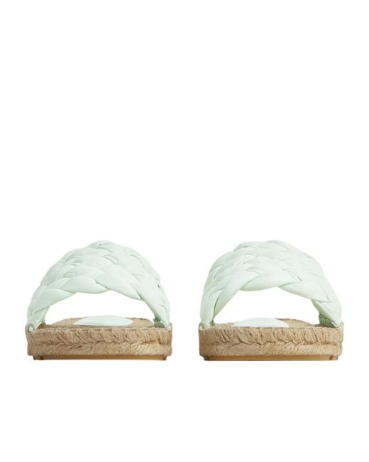 Bottega Veneta White Jack Espadrille Slides