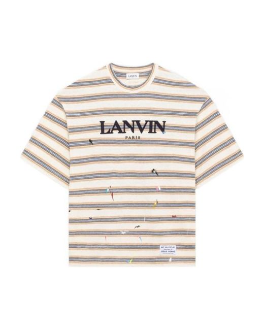 GALLERY DEPT. White X Lanvin Striped T-Shirt With Round Neck for men