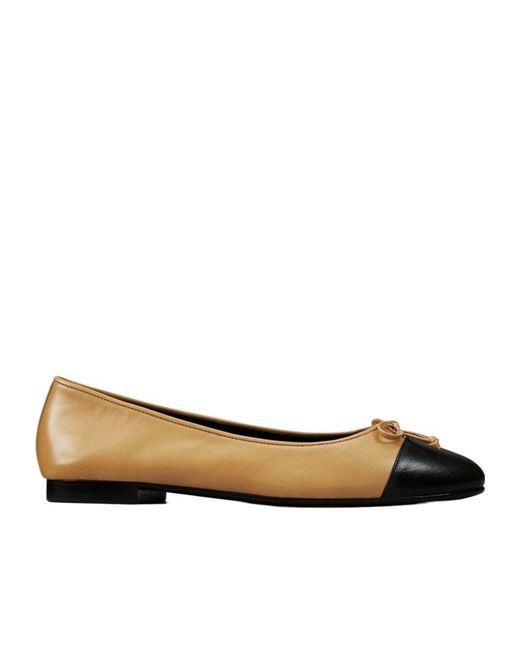 Tory Burch Brown Cap-Toe Ballet Flats