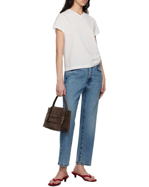 FRAME Blue Rigid Denim Mid Rise Straight Ankle Length