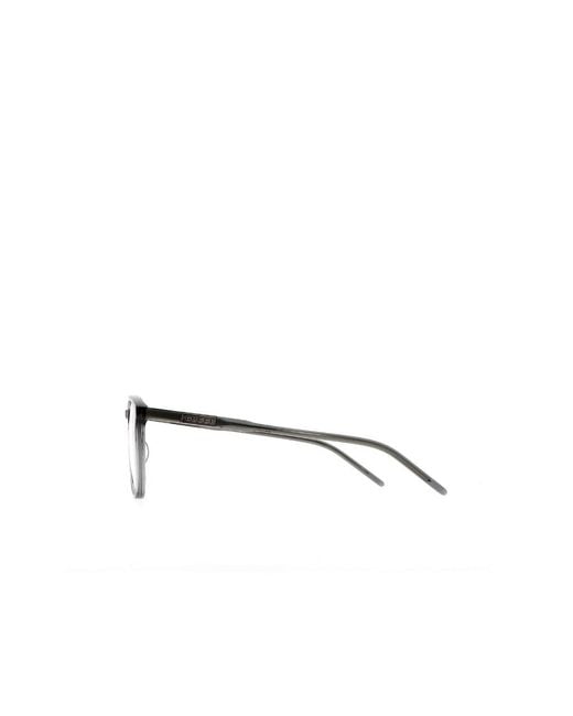 Gucci White Eyewear Round Frame Glasses for men