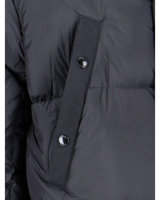 Burberry Blue High-Neck Hooded Coat for men
