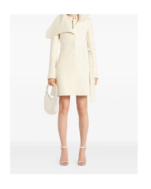 Courreges White Asymmetrical-Collar Coat