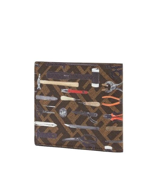 Fendi Multicolor Graphic Printed Bi-Fold Wallet for men
