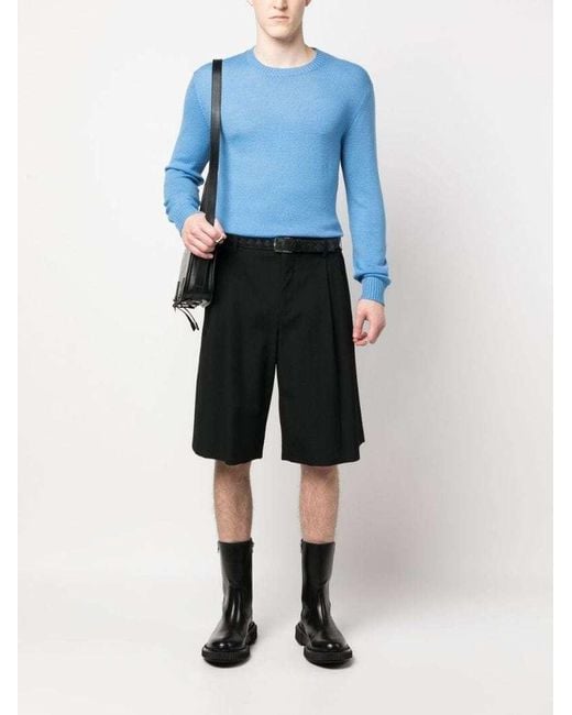 Jil Sander Blue Crewneck Knitted Jumper for men