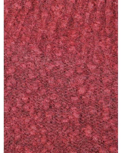 Max Mara Red Funnel-Neck Sweater