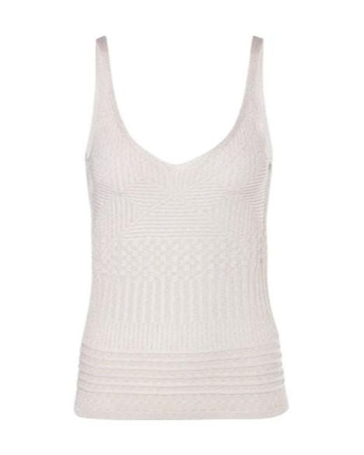 Missoni White Metallic Jersey Tank Top